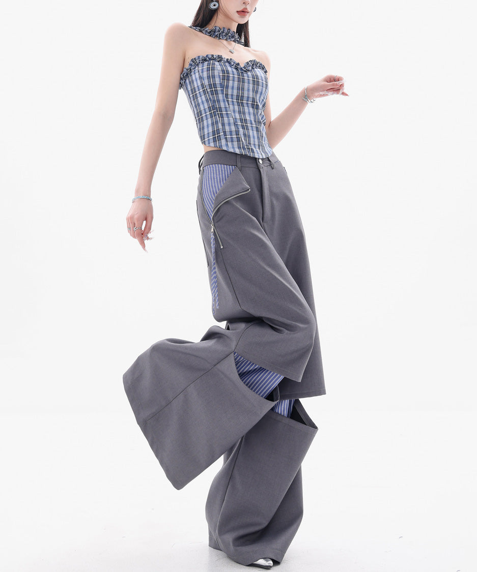 Zip Panel Layer Wide Pants