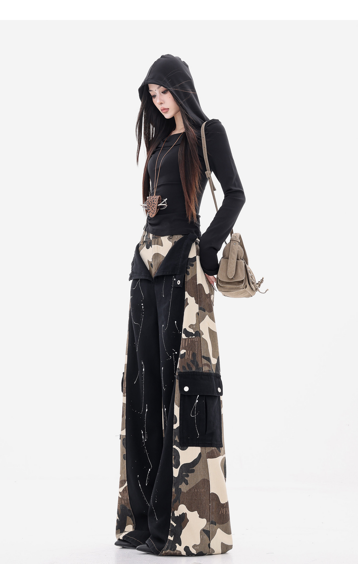 Camouflage Docking Wide Cargo Pants