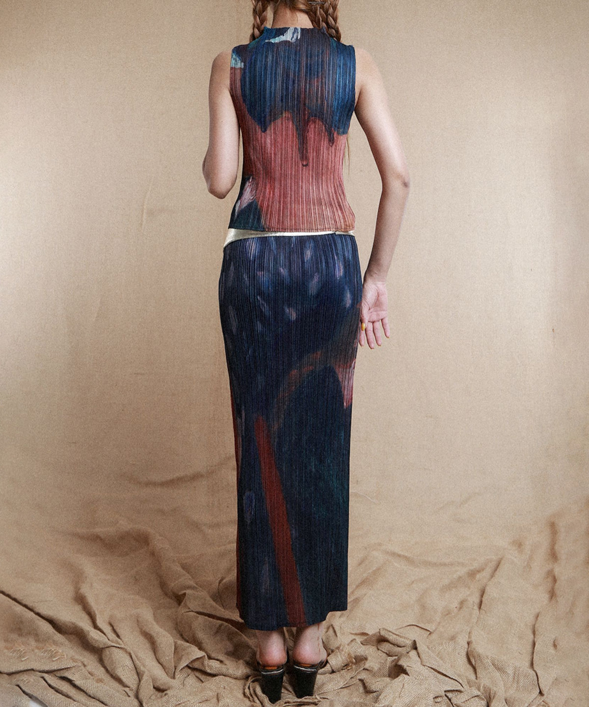 Pleated Art  Skirt
