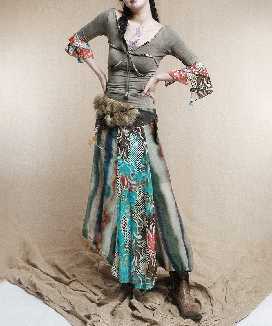 Multi Panel Flare Skirt