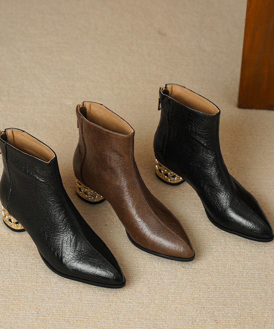 Filigree Heel Ankle Boots