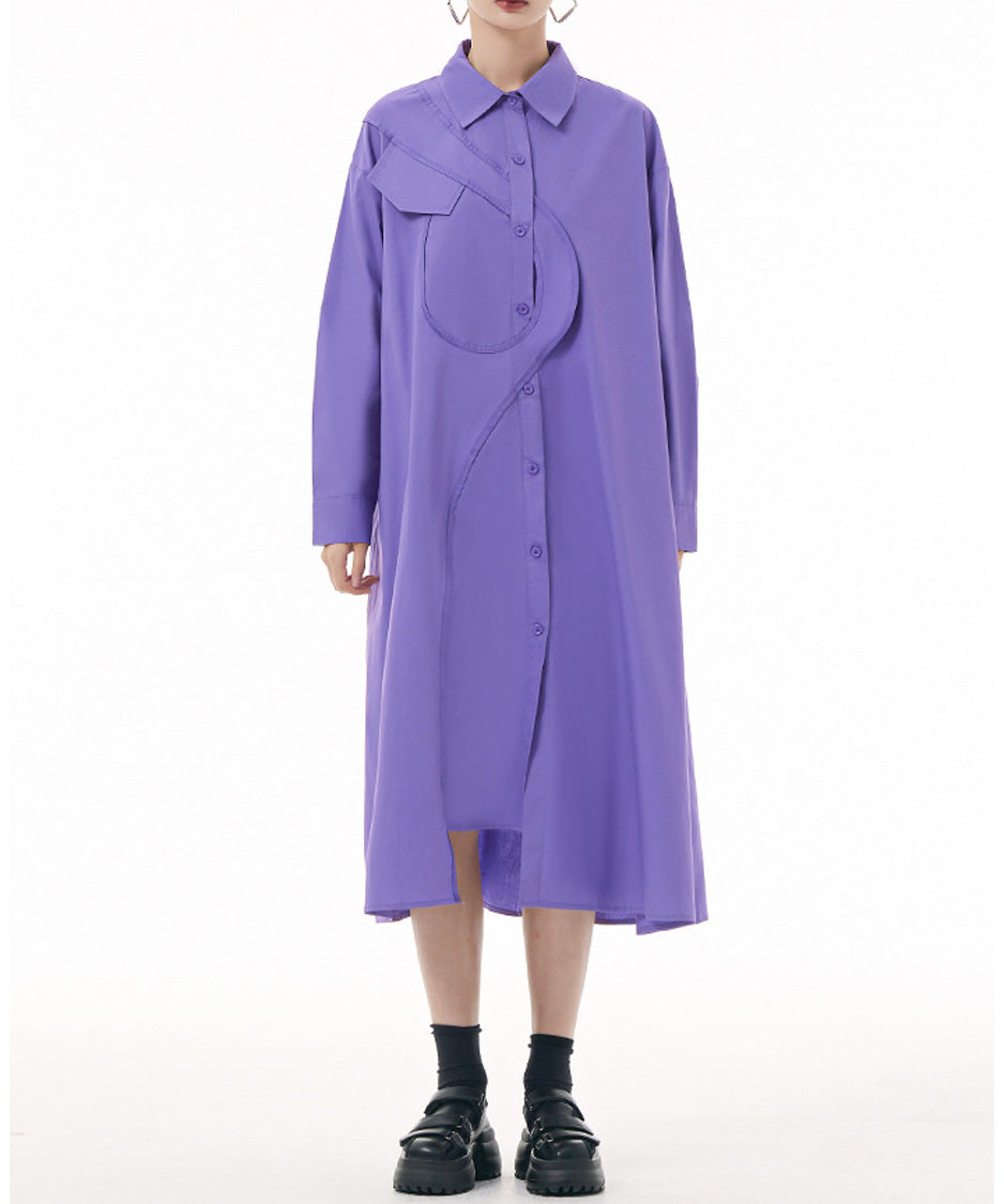 Curved Line Shirt Dress