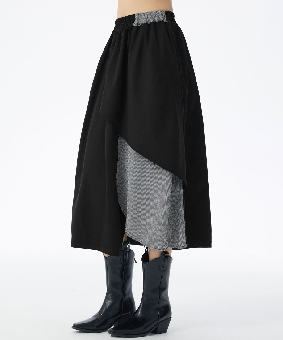 Layered Button Design Skirt