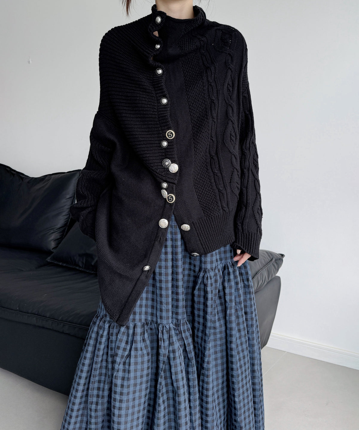 Twist Button Knit Cardigan