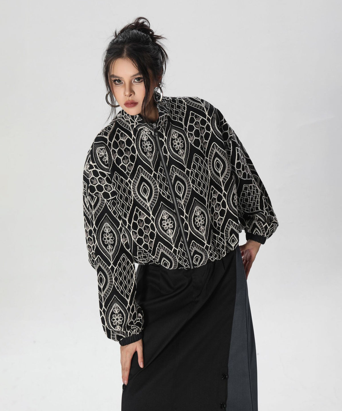 Ornate Pattern Zip Jacket