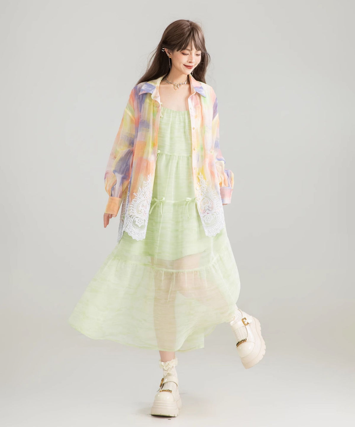 Watercolor Lace Blouse