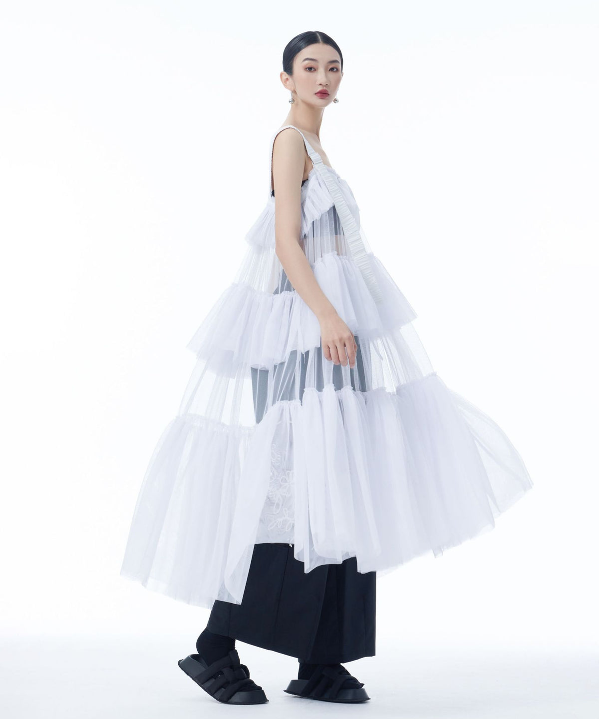 Tulle Tiered Camisole Layer Top