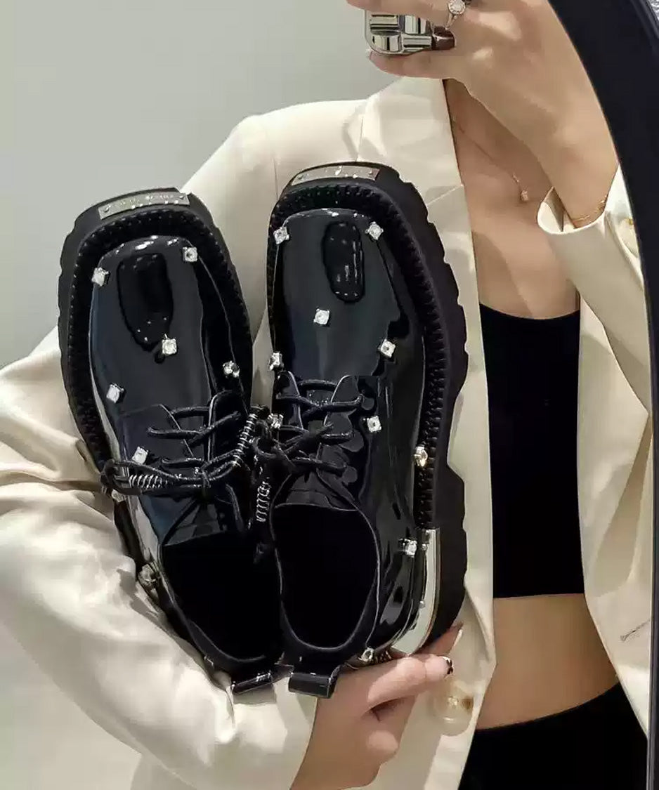 Jewel Platform Lace Up Shoes