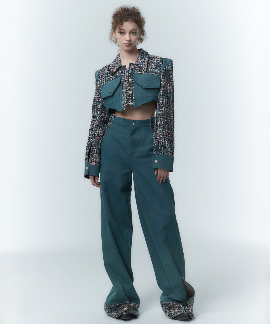 Tweed Crop Frame Jacket