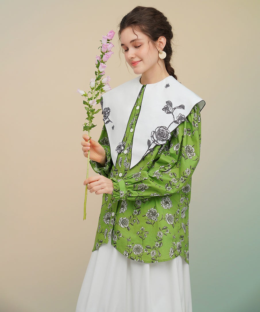 Playing Card Collar Line Shirt