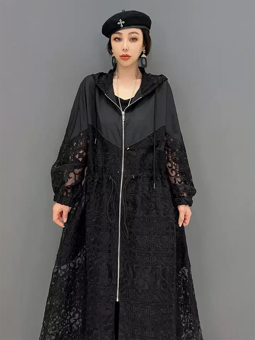 Lace Shade Zip Hoodie