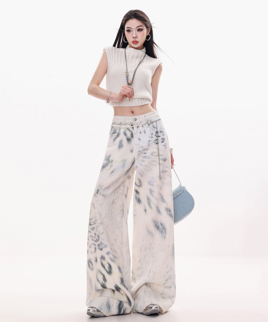 Ink Wash Wide Painter Pants