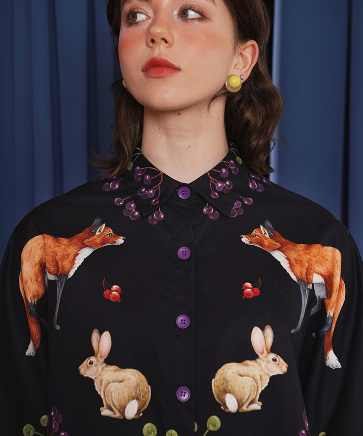 Forest Animal Printed Blouse