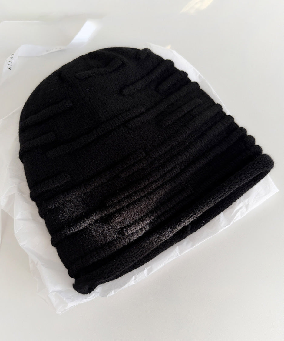 Sculpted Pleat Wool Beanie