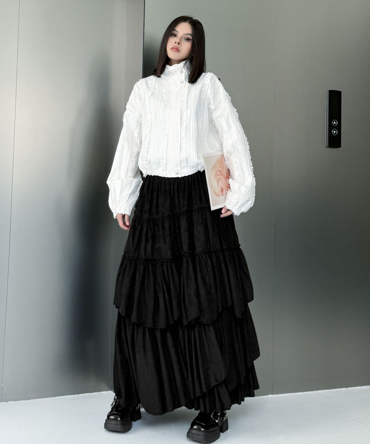 Layered Volume Maxi Skirt