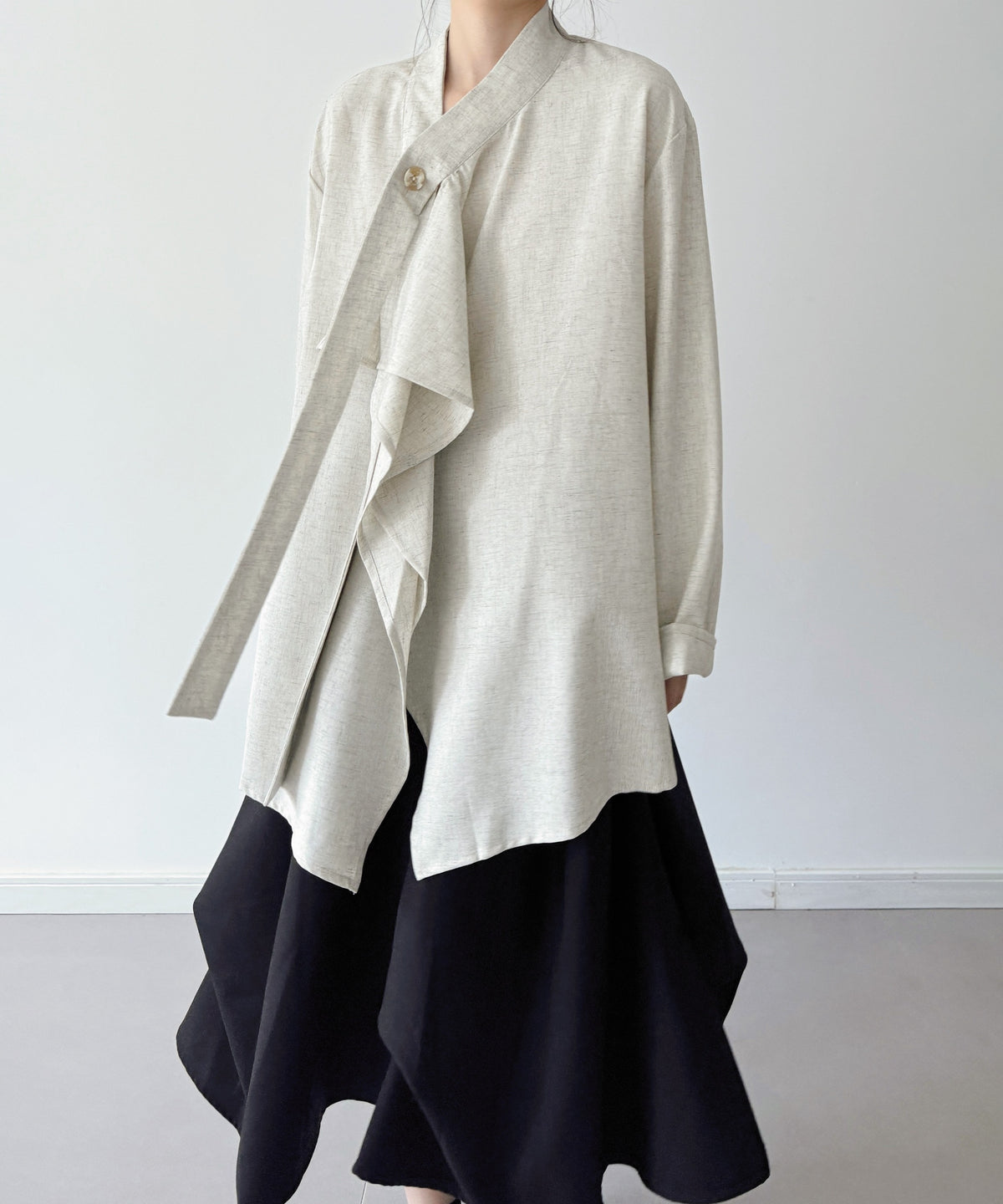 Draped Button Front Top