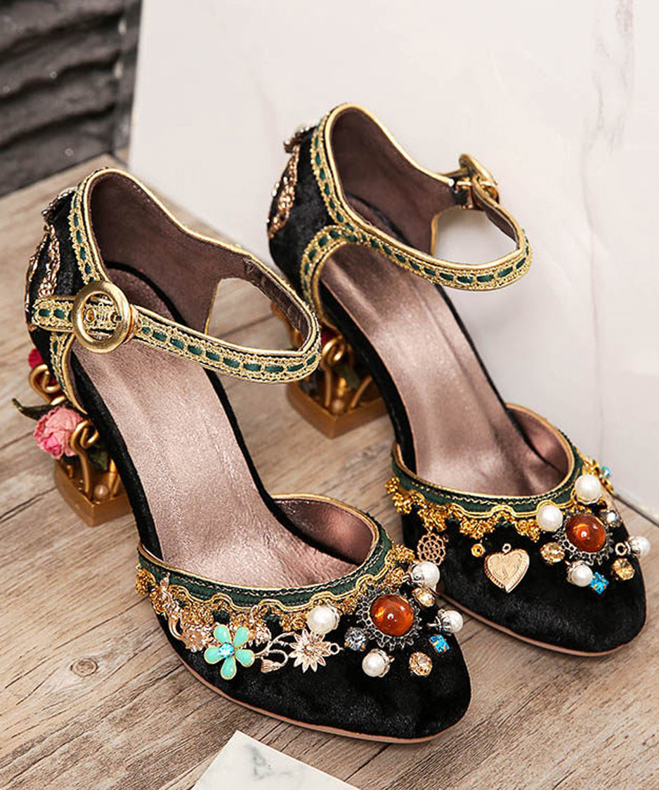 Rose Cage Heel Jewel Pumps