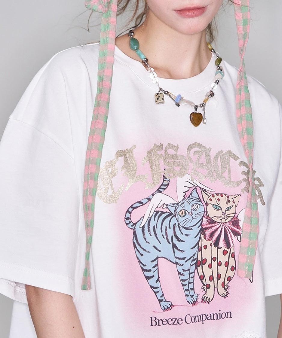 Cat Patch Graphic Top