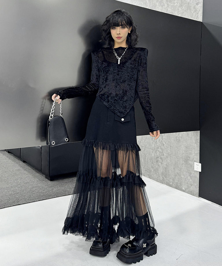 Sheer Tiered Skirt