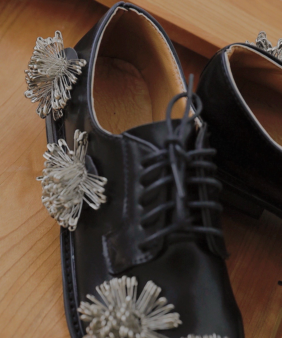 Metal Cluster Decor Derby Shoes