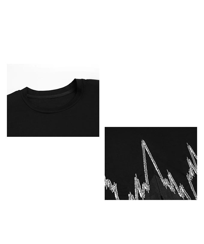 Sheer Layered Embroidery T-shirt