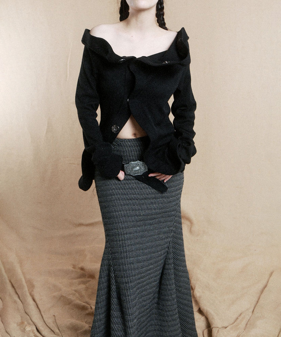 Sculptural Drape Collar Top