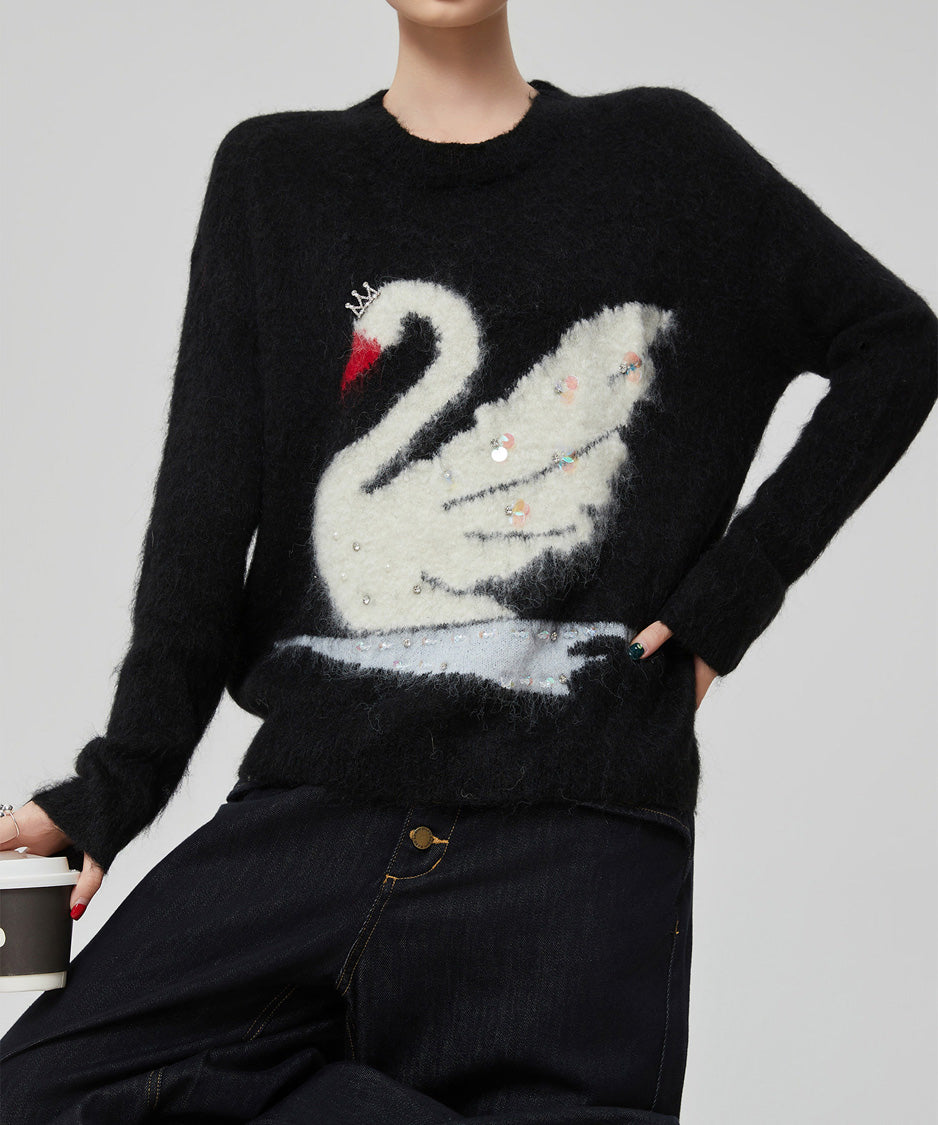 Crystal Swan Knit Top