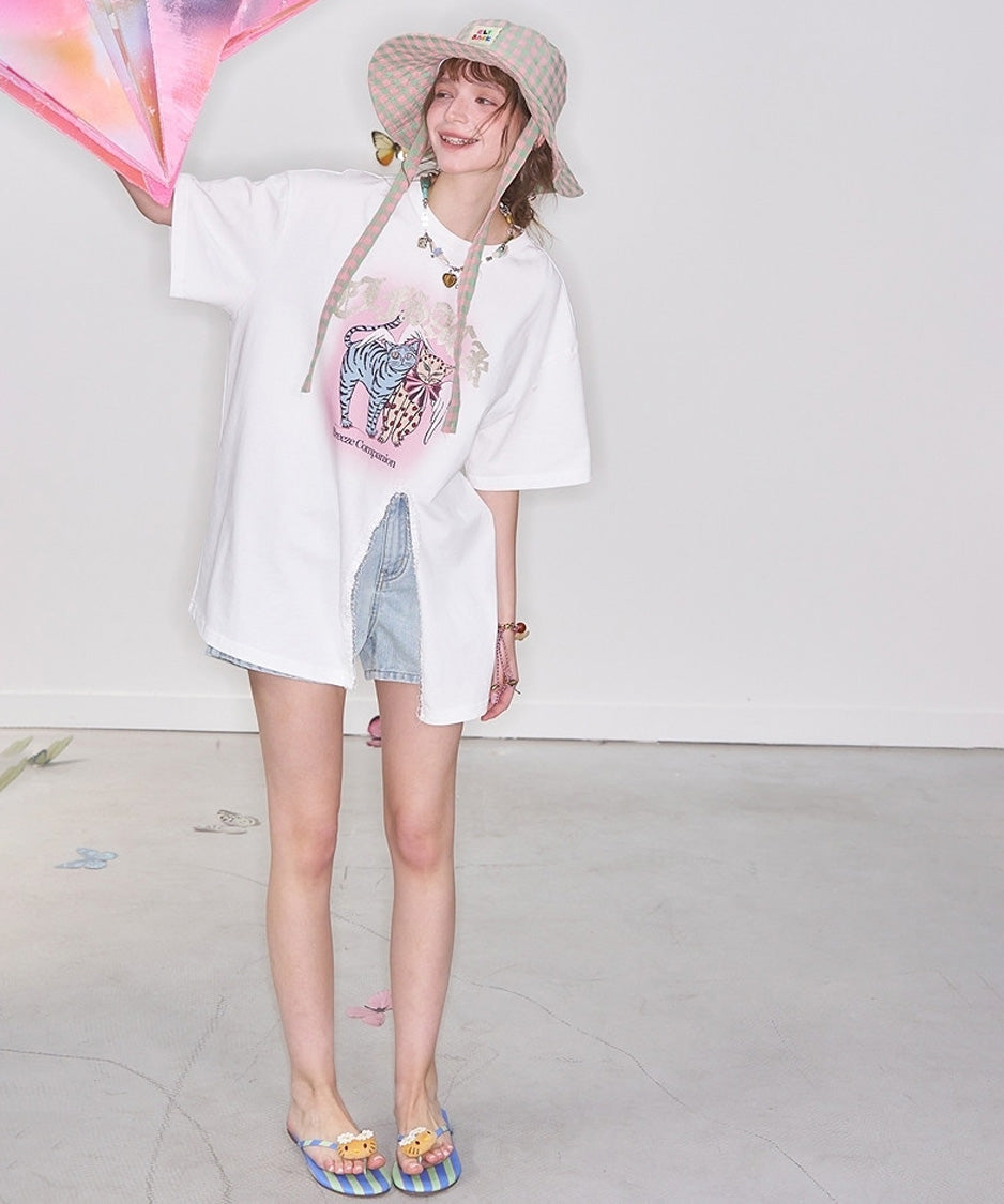 Cat Patch Graphic Top