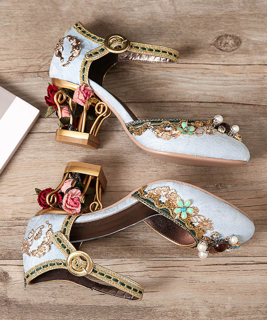 Rose Cage Heel Jewel Pumps