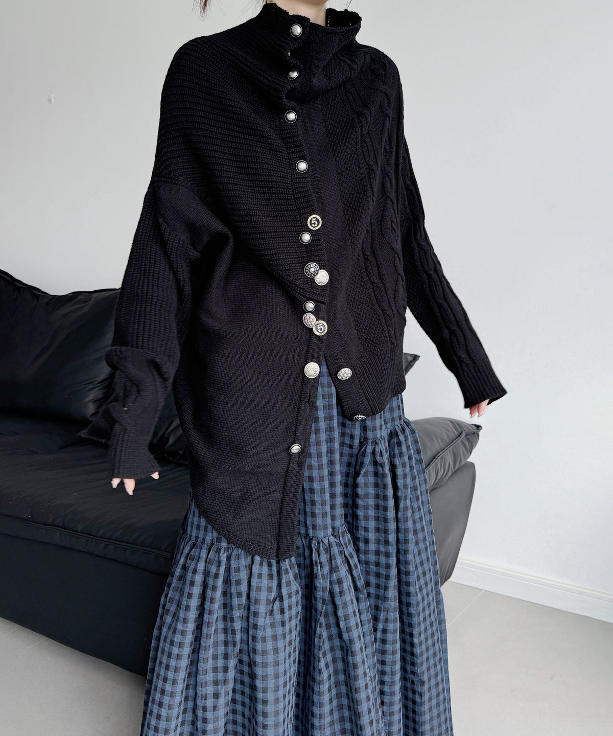 Twist Button Knit Cardigan