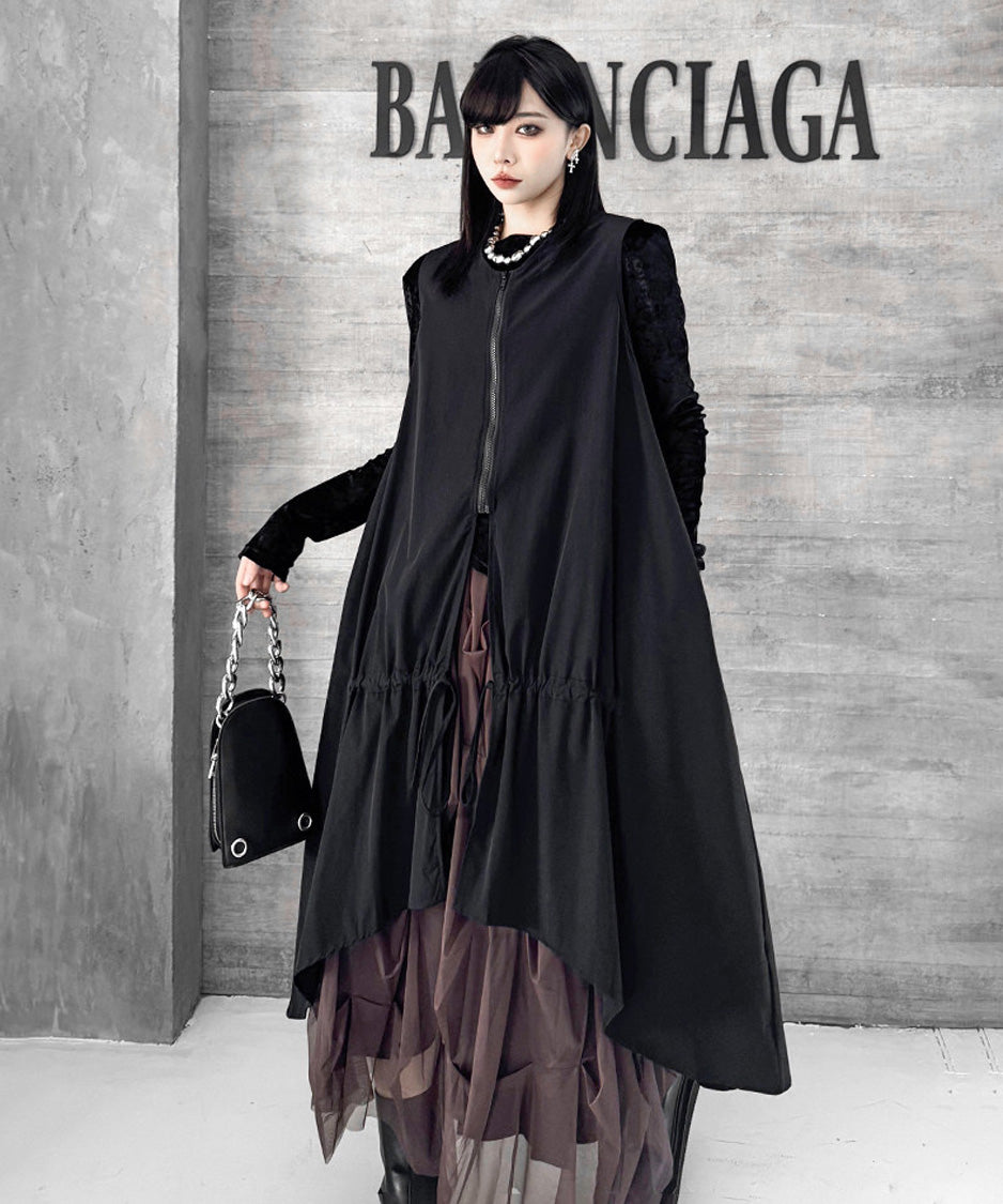 Zip Front Volume Layered Vest
