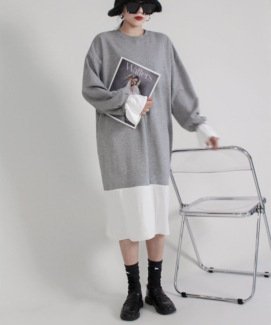 Layered Hem Sweat Dress