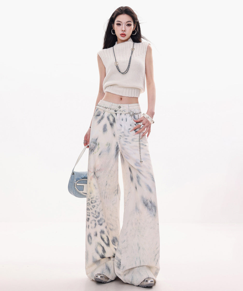 Ink Wash Wide Painter Pants