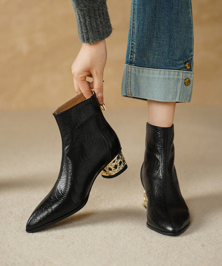 Filigree Heel Ankle Boots
