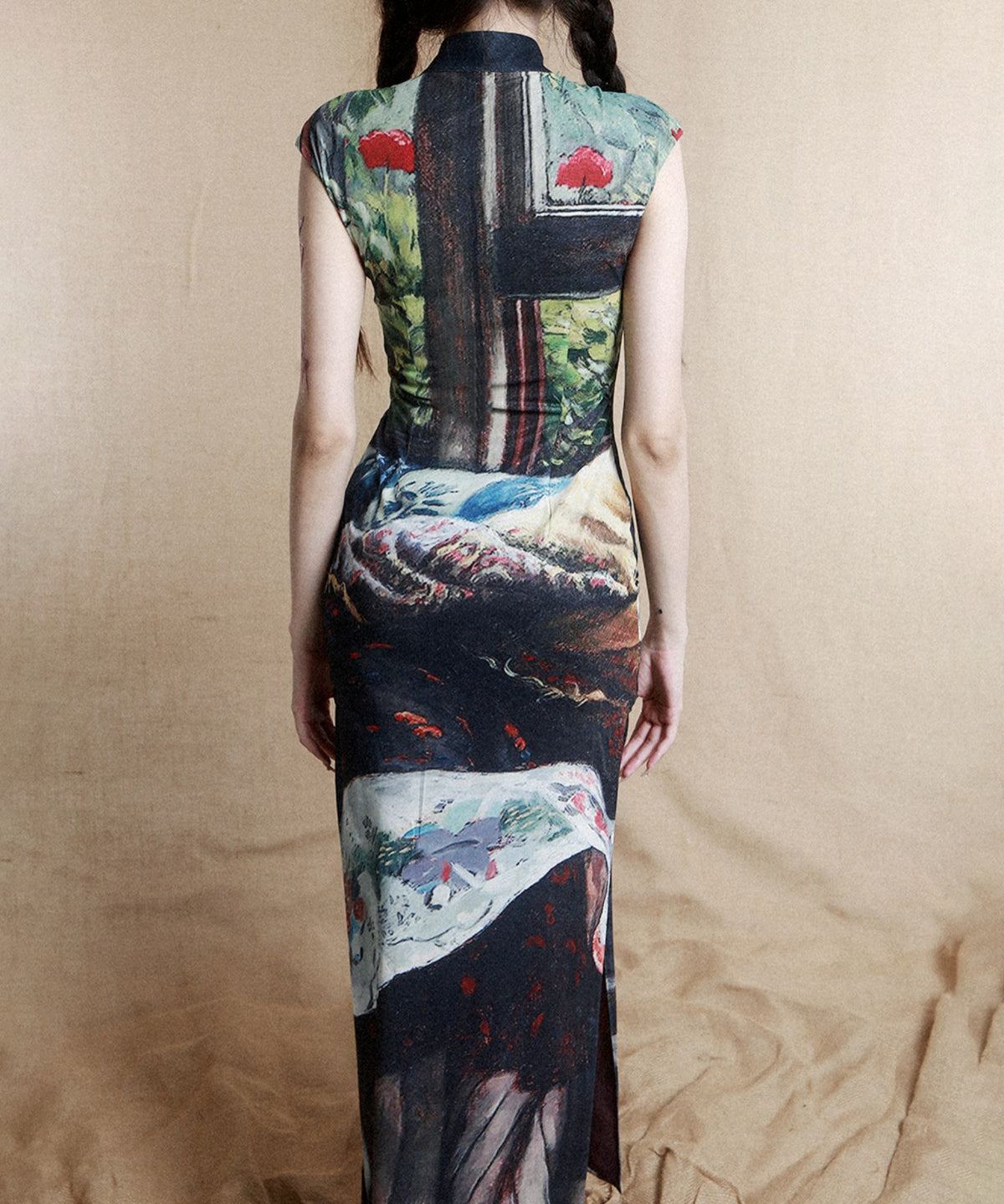 Still Life Print Slim Dress