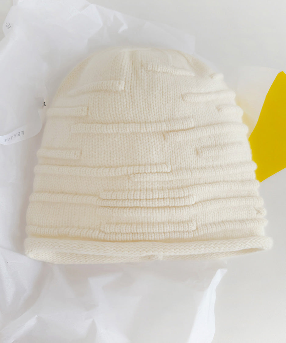 Sculpted Pleat Wool Beanie