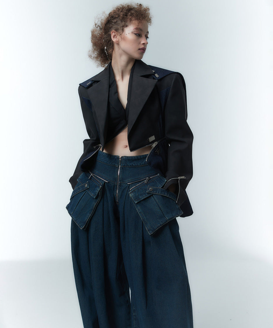 Pocket Layer Curve Pants