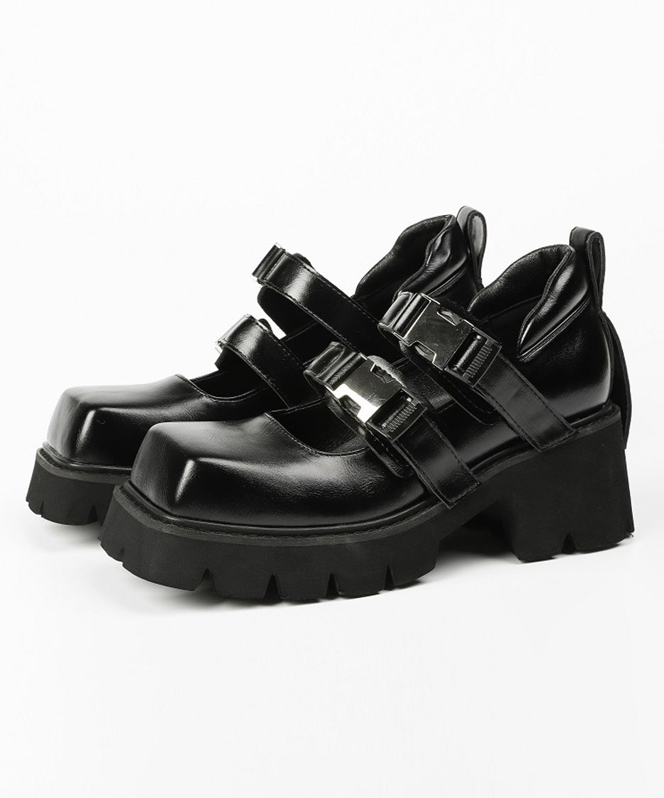 Double Buckle Platform Mary Janes