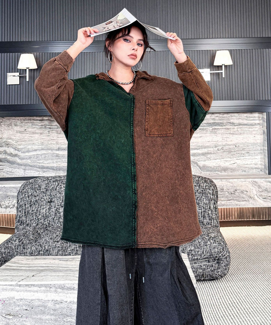 Split Panel Collar Shirt