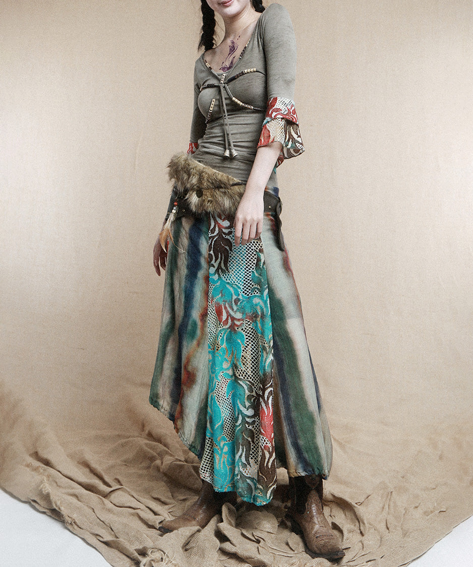 Multi Panel Flare Skirt