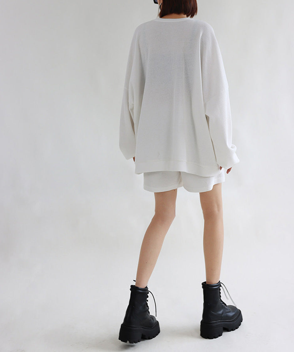 Waffle Relaxed Shorts Set