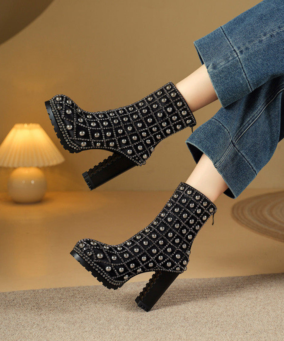 Crystal Grid Platform Boots