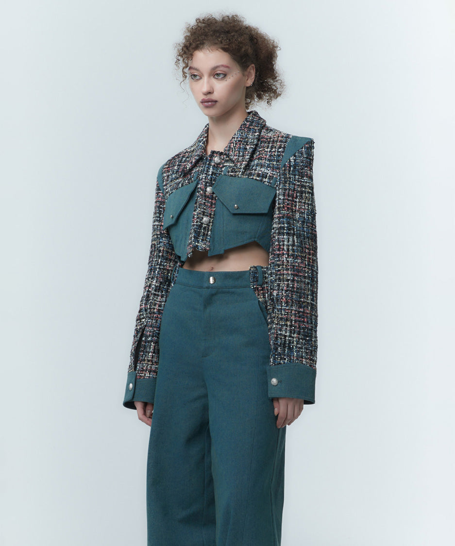Tweed Crop Frame Jacket
