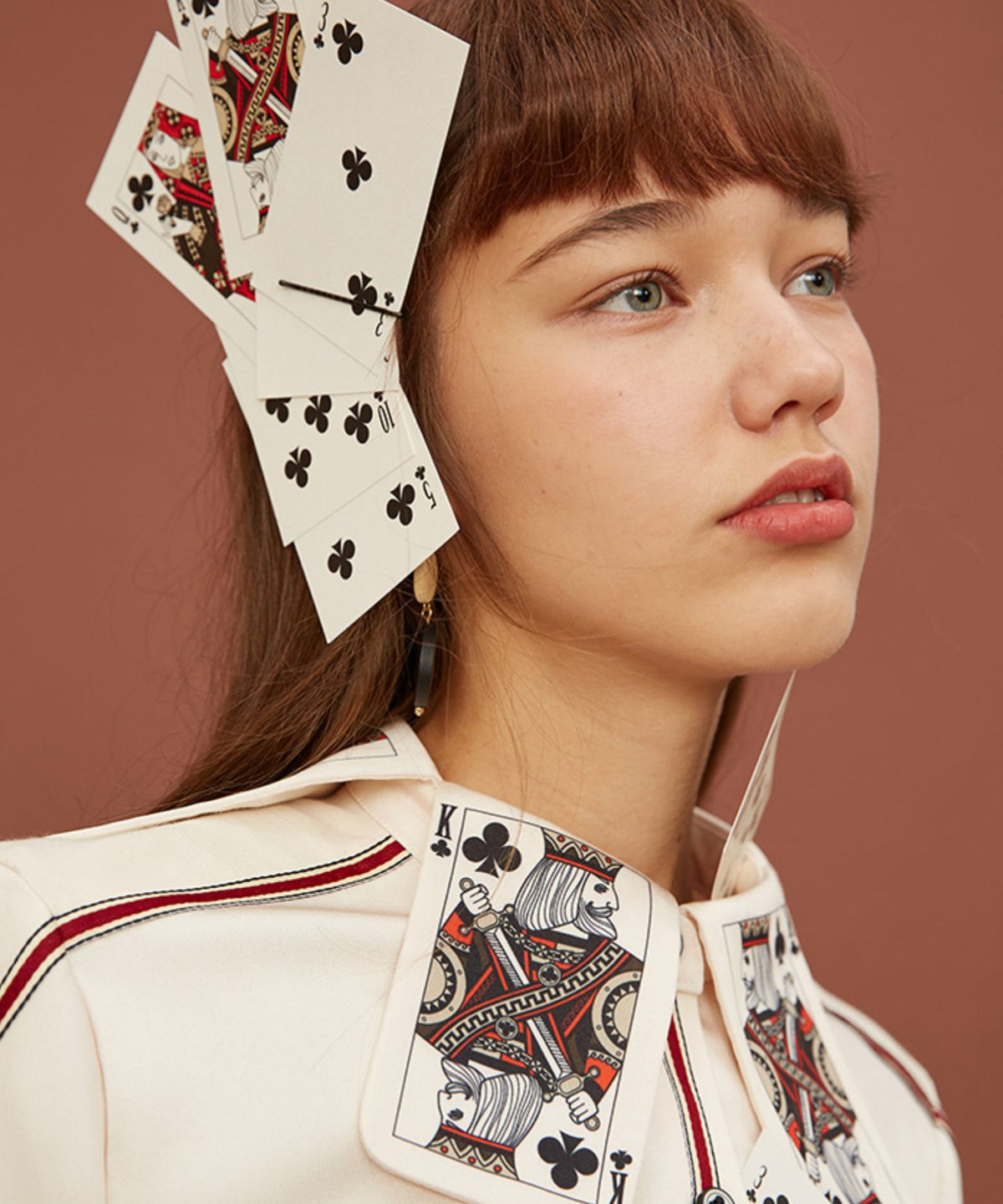 Card Collar Trimmed Blouse