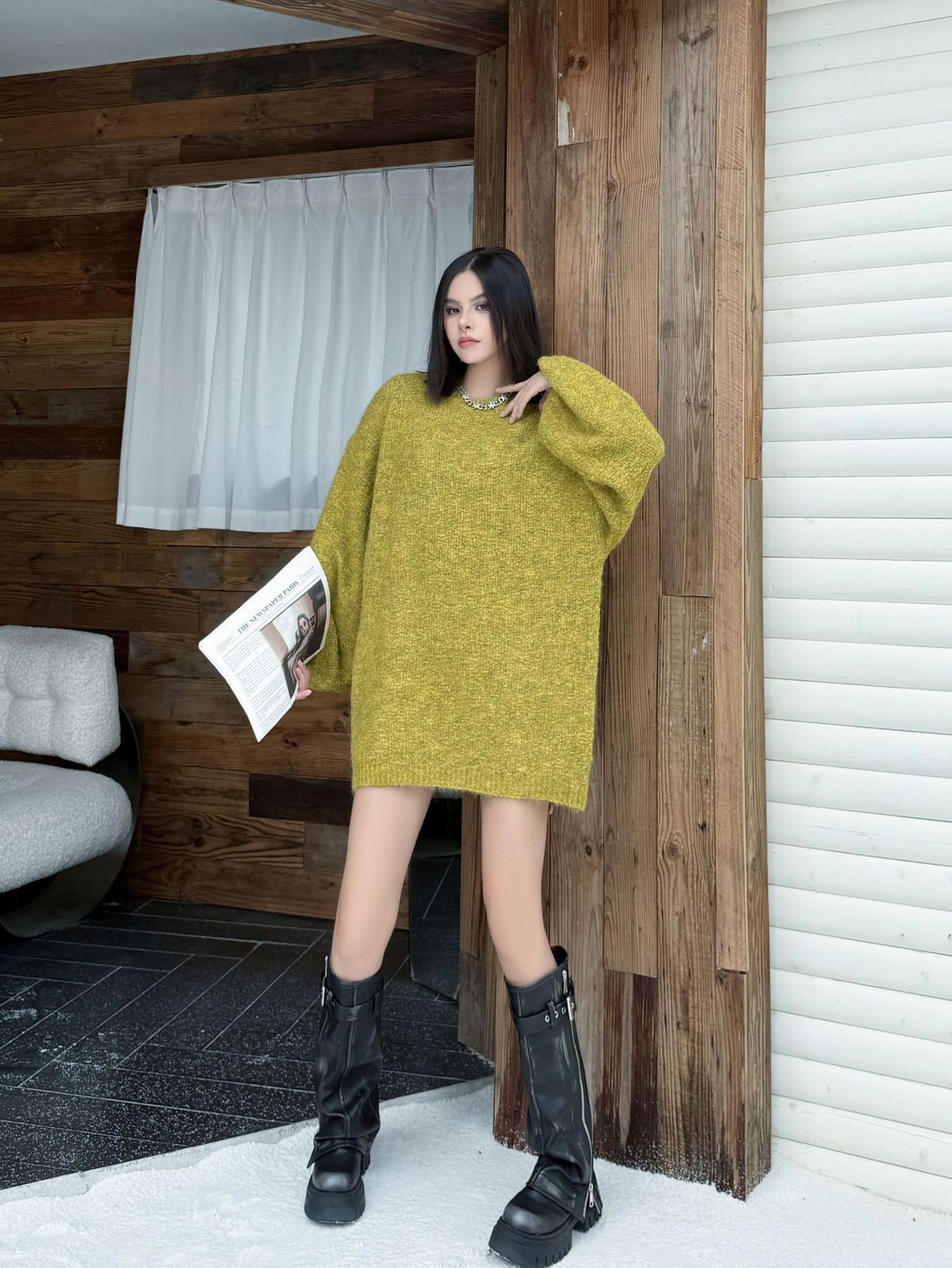 Balloon Sleeve Knit Top