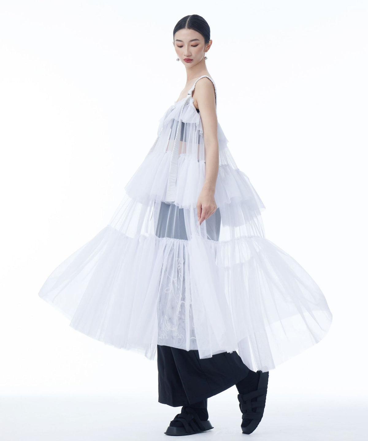 Tulle Tiered Camisole Layer Top