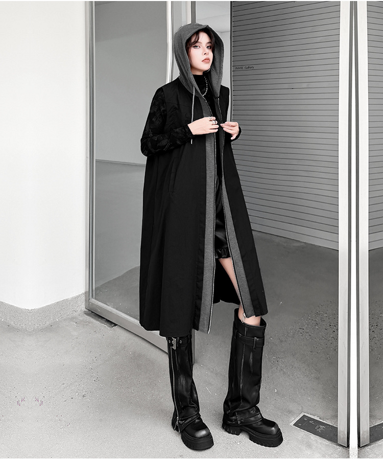 Hood Frame Long Vest