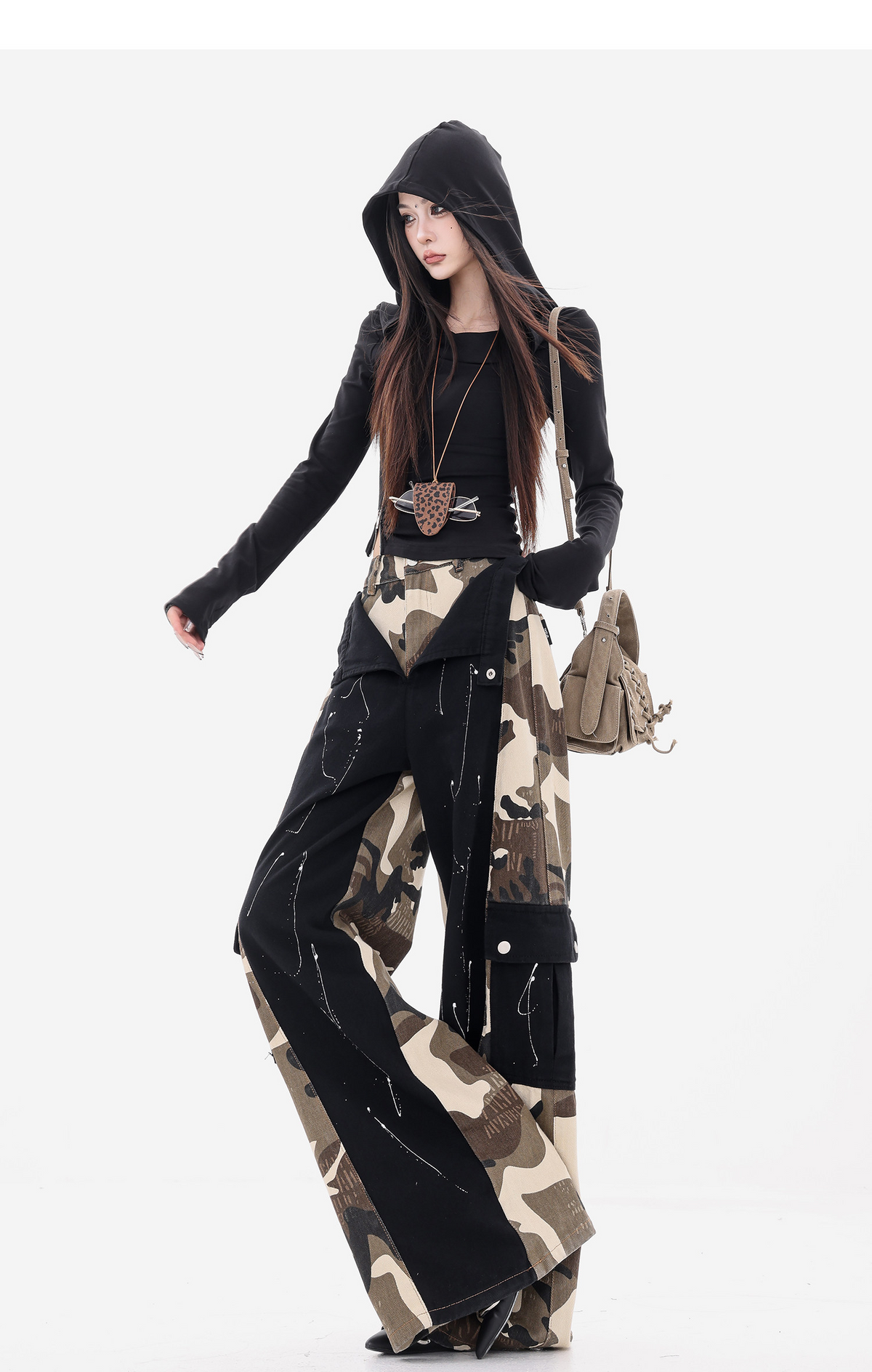 Camouflage Docking Wide Cargo Pants