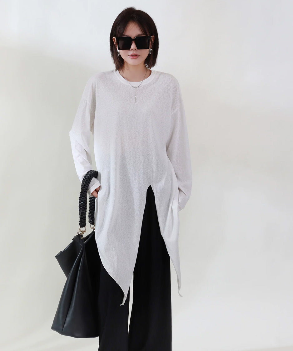 Split Drape Long Top