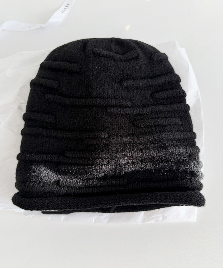 Sculpted Pleat Wool Beanie